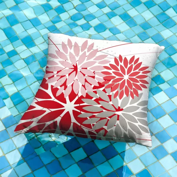 DFXSZ Outdoor Throw Pillow Covers 18x18 Inch Set of 2 Waterproof Spring Summer Geometric Elegant Blue Green Outdoor Pillow Covers for Patio Funiture Garden CouchPink Red Gray