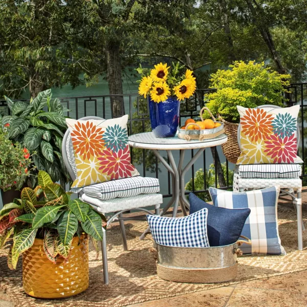 DFXSZ Outdoor Throw Pillow Covers 18x18 Inch Set of 2 Waterproof Spring Summer Geometric Elegant Blue Green Outdoor Pillow Covers for Patio Funiture Garden CouchOrange Pink