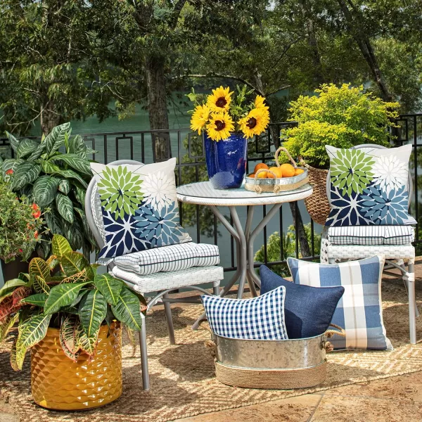 DFXSZ Outdoor Throw Pillow Covers 18x18 Inch Set of 2 Waterproof Spring Summer Geometric Elegant Blue Green Outdoor Pillow Covers for Patio Funiture Garden CouchBlue Green