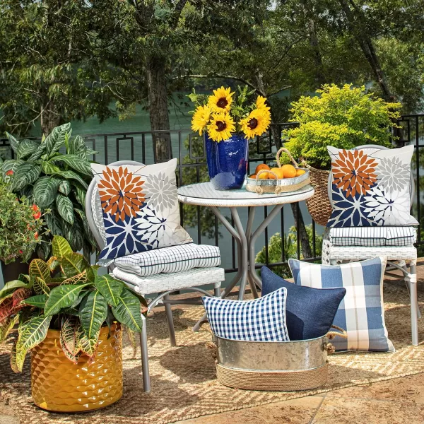 DFXSZ Outdoor Throw Pillow Covers 18x18 Inch Set of 2 Waterproof Spring Summer Geometric Elegant Blue Green Outdoor Pillow Covers for Patio Funiture Garden CouchOrange Blue
