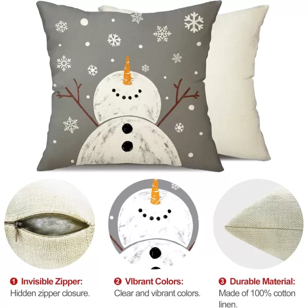 DFXSZ Red Christmas Pillow Covers 18x18 Set of 4 for Christmas Decorations Merry Christmas Tree Believe Snowflake Winter Holiday Decor Throw Cushion Case for Home CouchGrey
