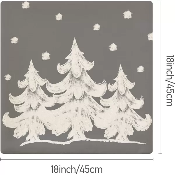 DFXSZ Red Christmas Pillow Covers 18x18 Set of 4 for Christmas Decorations Merry Christmas Tree Believe Snowflake Winter Holiday Decor Throw Cushion Case for Home CouchGrey