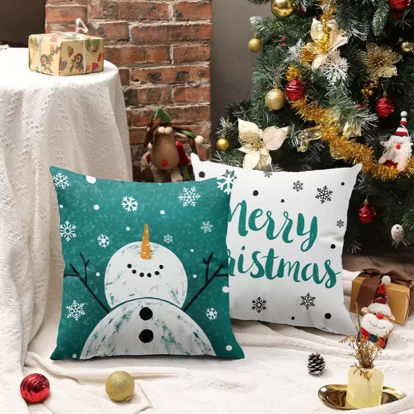 DFXSZ Red Christmas Pillow Covers 18x18 Set of 4 for Christmas Decorations Merry Christmas Tree Believe Snowflake Winter Holiday Decor Throw Cushion Case for Home CouchGreen1