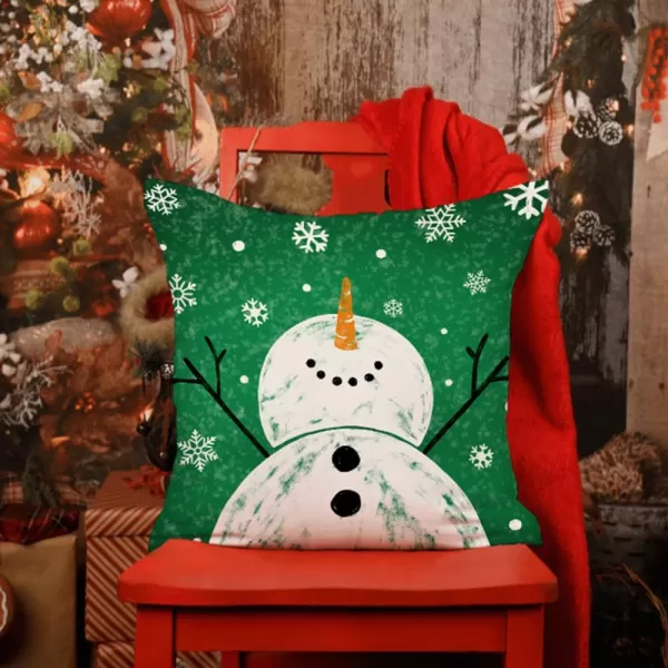 DFXSZ Red Christmas Pillow Covers 18x18 Set of 4 for Christmas Decorations Merry Christmas Tree Believe Snowflake Winter Holiday Decor Throw Cushion Case for Home CouchGreen2