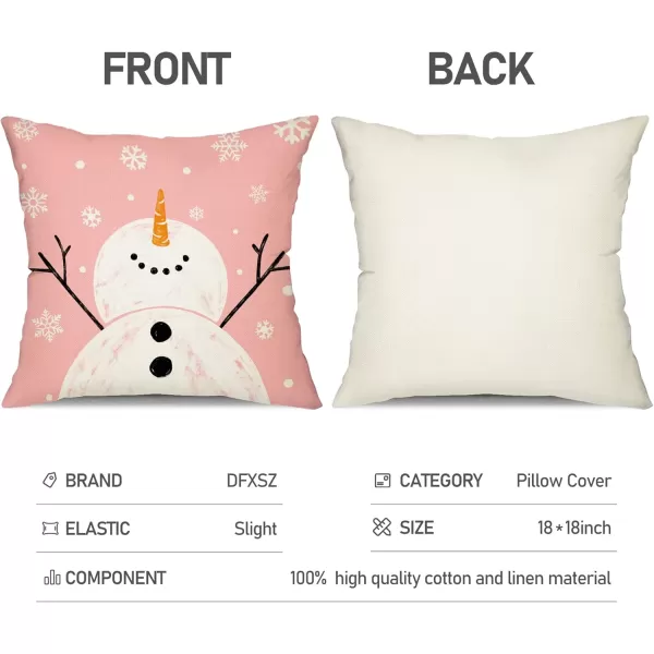 DFXSZ Red Christmas Pillow Covers 18x18 Set of 4 for Christmas Decorations Merry Christmas Tree Believe Snowflake Winter Holiday Decor Throw Cushion Case for Home CouchPink
