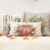 imageDFXSZ Fall Pillow Covers 12x20 Inch Outdoor Throw Pillow Cover Fall Autumn Thanksgiving Pumpkin Eucalyptus Leaves Harvest Decoration for Home couch