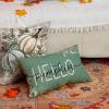 imageDFXSZ Fall Pillow Covers 12x20 Inch Outdoor Throw Pillow Covers Hello Pumpkin Decorative Green Throw Pillow Cushion Cases for Home Couch