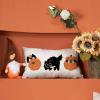 imageDFXSZ Fall Pillow Covers 12x20 Inch Pumpkin with Black Cat Cushion Cover Decor Outdoor Throw Pillow Linen Square Throw Pillow Cover Decorative for Home couch
