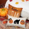 imageDFXSZ Fall Pillow Covers 12x20 Inch Pumpkin with Black Cat Cushion Cover Decor Outdoor Throw Pillow Linen Square Throw Pillow Cover Decorative for Home couch