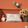 imageDFXSZ Fall Pillow Covers Hello Pumpkin Cushion Cover Autumn Decor Pumpkins Pillow Cover Outdoor Pillow Linen Square Throw Pillow Cover Decorative for Home Couch 12 x 20