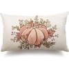 imageDFXSZ Fall Pillow Covers 12x20 Inch Outdoor Throw Pillow Cover Fall Autumn Thanksgiving Pumpkin Eucalyptus Leaves Harvest Decoration for Home couch