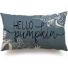 imageDFXSZ Fall Pillow Covers 12x20 Inch Outdoor Throw Pillow Covers Hello Pumpkin Decorative Blue Throw Pillow Cushion Cases for Home Couch
