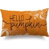 imageDFXSZ Fall Pillow Covers 12x20 Inch Outdoor Throw Pillow Covers Hello Pumpkin Decorative Yellow Throw Pillow Cushion Cases for Home Couch