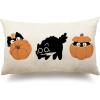 imageDFXSZ Fall Pillow Covers 12x20 Inch Pumpkin with Black Cat Cushion Cover Decor Outdoor Throw Pillow Linen Square Throw Pillow Cover Decorative for Home couch