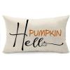 imageDFXSZ Fall Pillow Covers Hello Pumpkin Cushion Cover Autumn Decor Outdoor Pillow Linen Square Pillow Cover DecorativeDecoration for Home Couch 12 x 20