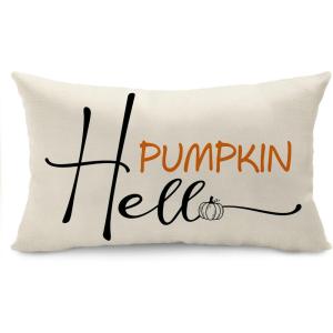 imageDFXSZ Fall Pillow Covers Hello Pumpkin Cushion Cover Autumn Decor Outdoor Pillow Linen Square Pillow Cover DecorativeDecoration for Home Couch 12 x 20