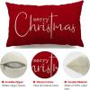 imageChristmas Throw Pillow Covers 12x20 Inch Set of 2 Merry Christmas Farmhouse Decorations Believe Holiday Decor Throw Cushion Case for Home CouchB1