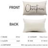imageChristmas Throw Pillow Covers 12x20 Inch Set of 2 Merry Christmas Farmhouse Decorations Believe Holiday Decor Throw Cushion Case for Home CouchB11