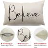imageChristmas Throw Pillow Covers 12x20 Inch Set of 2 Merry Christmas Farmhouse Decorations Believe Holiday Decor Throw Cushion Case for Home CouchB11