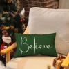 imageChristmas Throw Pillow Covers 12x20 Inch Set of 2 Merry Christmas Farmhouse Decorations Believe Holiday Decor Throw Cushion Case for Home CouchGreen