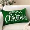 imageDFXSZ Christmas Pillow Cover 12x20 Merry Christmas Decor Red Throw Lumbar Pillow Cover Decorations Christmas Tree Holiday Decor Case for Home Couch YZT102A12Green