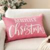 imageDFXSZ Christmas Pillow Cover 12x20 Merry Christmas Decor Red Throw Lumbar Pillow Cover Decorations Christmas Tree Holiday Decor Case for Home Couch YZT102A12Pink