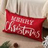 imageDFXSZ Christmas Pillow Cover 12x20 Merry Christmas Decor Red Throw Lumbar Pillow Cover Decorations Christmas Tree Holiday Decor Case for Home Couch YZT102A12Red