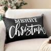 imageDFXSZ Christmas Pillow Cover 12x20 Merry Christmas Decor Red Throw Lumbar Pillow Cover Decorations Christmas Tree Holiday Decor Case for Home Couch YZT102A12Black