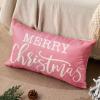 imageDFXSZ Christmas Pillow Cover 12x20 Merry Christmas Decor Red Throw Lumbar Pillow Cover Decorations Christmas Tree Holiday Decor Case for Home Couch YZT102A12Pink