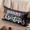 imageDFXSZ Christmas Pillow Cover 12x20 Merry Christmas Decor Red Throw Lumbar Pillow Cover Decorations Christmas Tree Holiday Decor Case for Home Couch YZT102A12Black
