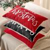 imageDFXSZ Christmas Pillow Cover 12x20 Merry Christmas Decor Red Throw Lumbar Pillow Cover Decorations Christmas Tree Holiday Decor Case for Home Couch YZT102A12Black