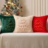 imageDFXSZ Christmas Pillow Covers 18x18 Green Big Christmas Tree Decoration Soft Plush Faux Fur Jacquard Throw Pillows for Bedroom Sofa Holiday Festivals Winter Home Decor PTK068A18Yellow Star Light Green Tree