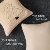 imageDFXSZ Christmas Pillow Covers 18x18 Green Big Christmas Tree Decoration Soft Plush Faux Fur Jacquard Throw Pillows for Bedroom Sofa Holiday Festivals Winter Home Decor PTK068A18Yellow Line Beige Trees