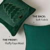 imageDFXSZ Christmas Pillow Covers 18x18 Green Big Christmas Tree Decoration Soft Plush Faux Fur Jacquard Throw Pillows for Bedroom Sofa Holiday Festivals Winter Home Decor PTK068A18Yellow Line Green Trees
