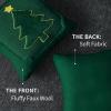 imageDFXSZ Christmas Pillow Covers 18x18 Green Big Christmas Tree Decoration Soft Plush Faux Fur Jacquard Throw Pillows for Bedroom Sofa Holiday Festivals Winter Home Decor PTK068A18Yellow Star Green Tree