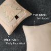 imageDFXSZ Christmas Pillow Covers 18x18 Red StarLanterns Beige Christmas Tree Decoration Soft Plush Faux Fur Jacquard Throw Pillows for Bedroom Sofa Holiday Festivals Winter Home Decor PTK066C18Yellow Line Beige Trees