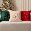 imageDFXSZ Christmas Pillow Covers 18x18 Red StarLanterns Beige Christmas Tree Decoration Soft Plush Faux Fur Jacquard Throw Pillows for Bedroom Sofa Holiday Festivals Winter Home Decor PTK066C18Yellow Lanterns Green Tree