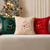 imageDFXSZ Christmas Pillow Covers 18x18 Red StarLanterns Beige Christmas Tree Decoration Soft Plush Faux Fur Jacquard Throw Pillows for Bedroom Sofa Holiday Festivals Winter Home Decor PTK066C18Red Lanterns Beige Tree