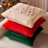 imageDFXSZ Christmas Pillow Covers 18x18 Red StarLanterns Beige Christmas Tree Decoration Soft Plush Faux Fur Jacquard Throw Pillows for Bedroom Sofa Holiday Festivals Winter Home Decor PTK066C18Yellow Starlanterns Red Tree
