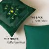imageDFXSZ Christmas Pillow Covers 18x18 Red StarLanterns Beige Christmas Tree Decoration Soft Plush Faux Fur Jacquard Throw Pillows for Bedroom Sofa Holiday Festivals Winter Home Decor PTK066C18Yellow Lanterns Green Tree