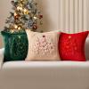 imageDFXSZ Christmas Pillow Covers 18x18 Red StarLanterns Beige Christmas Tree Decoration Soft Plush Faux Fur Jacquard Throw Pillows for Bedroom Sofa Holiday Festivals Winter Home Decor PTK066C18Yellow Starlanterns Green Tree