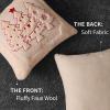 imageDFXSZ Christmas Pillow Covers 18x18 Red StarLanterns Beige Christmas Tree Decoration Soft Plush Faux Fur Jacquard Throw Pillows for Bedroom Sofa Holiday Festivals Winter Home Decor PTK066C18Red Starlanterns Beige Tree