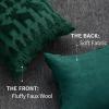 imageDFXSZ Christmas Pillow Covers 18x18 inch Set of 2 Green Christmas Tree Elk Decoration Soft Plush Faux Fur Jacquard Throw Pillows for Bedroom Sofa Holiday Festivals Winter Home Decor PTK069A18Green