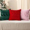 imageDFXSZ Christmas Pillow Covers 18x18 inch Set of 2 Green Christmas Tree Elk Decoration Soft Plush Faux Fur Jacquard Throw Pillows for Bedroom Sofa Holiday Festivals Winter Home Decor PTK069A18Red