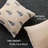 imageDFXSZ Christmas Pillow Covers 18x18 inch Set of 2 Green Embroidered Christmas Tree Decoration Beige Soft Plush Faux Fur Jacquard Throw Pillows for Bedroom Sofa Holiday Winter Home Decor PTK071C18Beige Blue