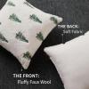 imageDFXSZ Christmas Pillow Covers 18x18 inch Set of 2 Green Embroidered Christmas Tree Decoration Beige Soft Plush Faux Fur Jacquard Throw Pillows for Bedroom Sofa Holiday Winter Home Decor PTK071C18White Green
