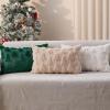 imageDFXSZ Christmas Tree Pillow Covers 12x20 inch Christmas Decoration Beige Soft Plush Faux Fur Jacquard Throw Pillows for Bedroom Sofa Holiday Festivals Winter Home Decor YZT101B12Beige