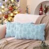 imageDFXSZ Christmas Tree Pillow Covers 18x18 inch Set of 2 Christmas Decoration Green Soft Plush Faux Fur Jacquard Throw Pillows for Bedroom Sofa Holiday Festivals Winter Home Decor PTK006A18Blue