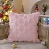 imageDFXSZ Christmas Tree Pillow Covers 18x18 inch Set of 2 Christmas Decoration Green Soft Plush Faux Fur Jacquard Throw Pillows for Bedroom Sofa Holiday Festivals Winter Home Decor PTK006A18Pink