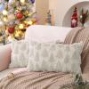 imageDFXSZ Christmas Tree Pillow Covers 18x18 inch Set of 2 Christmas Decoration Green Soft Plush Faux Fur Jacquard Throw Pillows for Bedroom Sofa Holiday Festivals Winter Home Decor PTK006A18Cream White